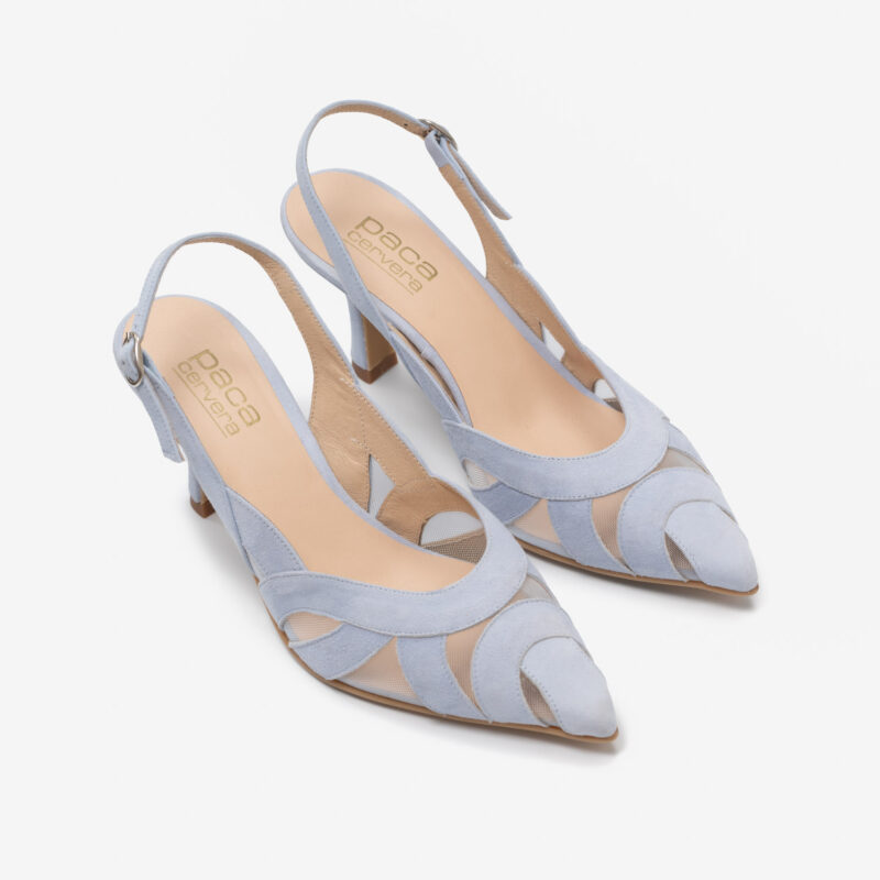 zapato de salon celeste
