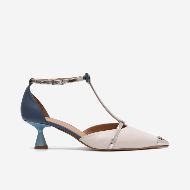 zapato de salon bicolor