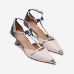 zapato de salon bicolor