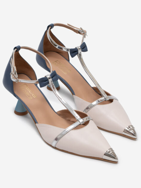 zapato de salon bicolor