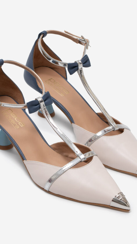 zapato de salon bicolor