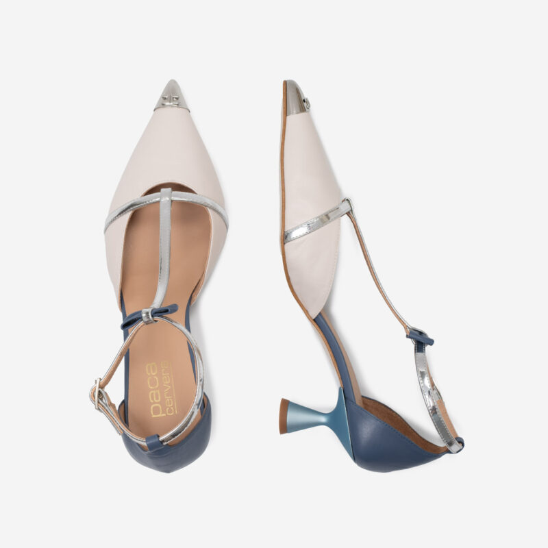 zapato de salon bicolor