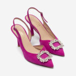 Zapato Salon Broche Strass FUCSIA