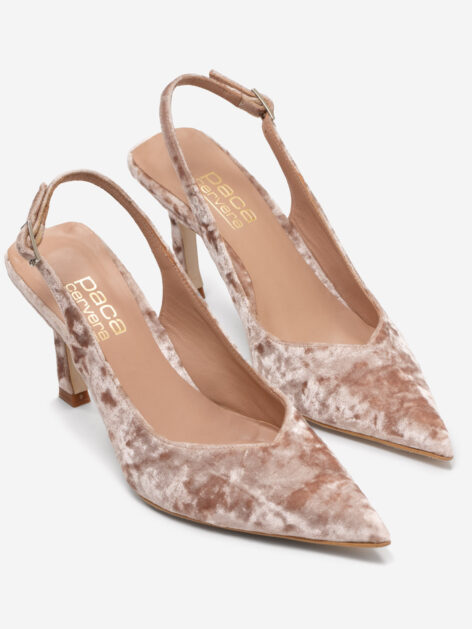 zapato de salon terciopeo nude