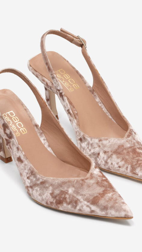 zapato de salon terciopeo nude