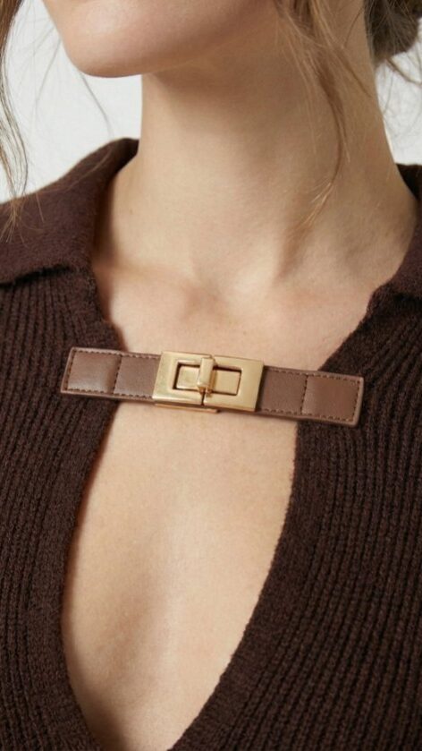 Jersey de punto marrón