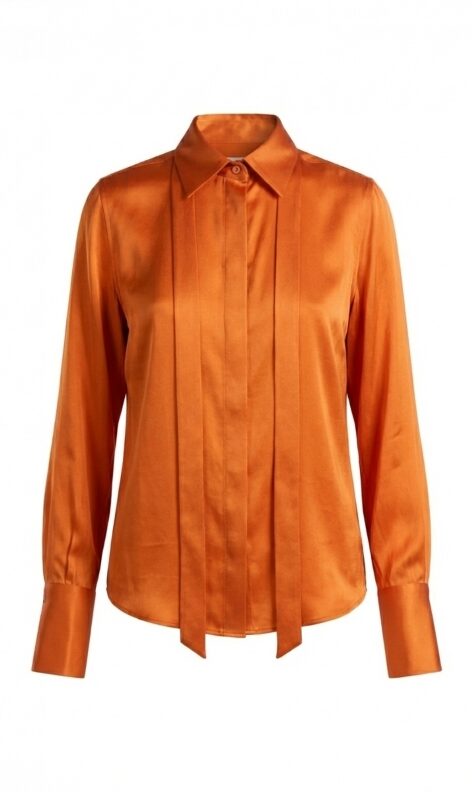 Camisa en seda con lazada