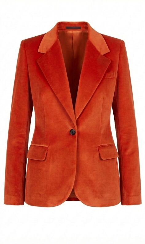 Chaqueta en terciopelo naranja