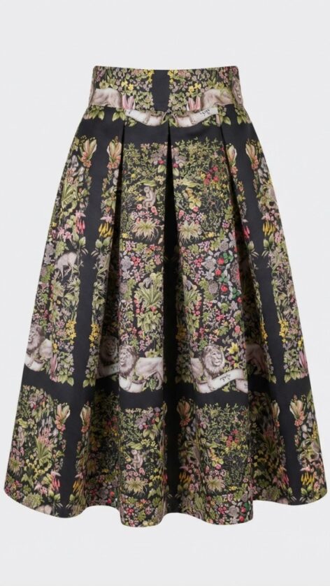 Falda estampado flora seda duchesse