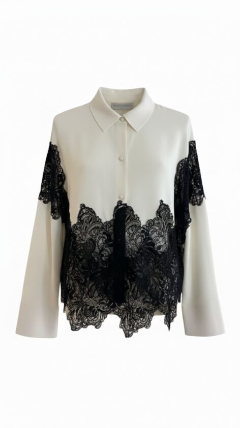 Camisa punto con encaje
