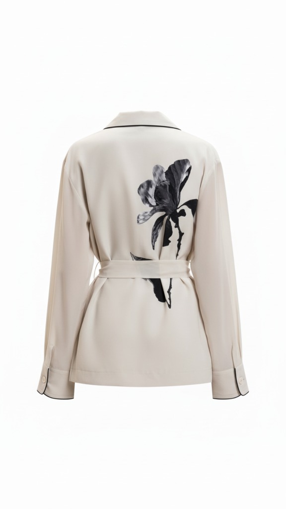 Chaqueta seda estampado flor - Imagen 2