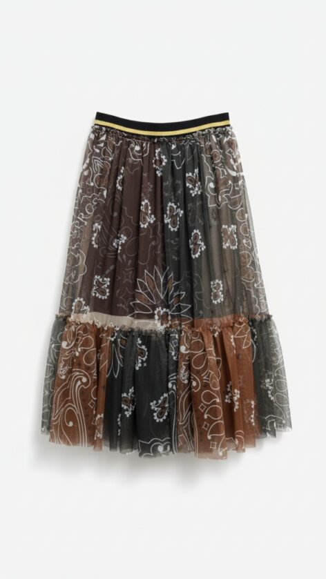 Falda de tul bandana estampada
