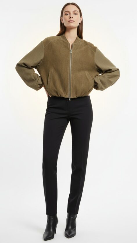 Chaqueta bomber verde salvia