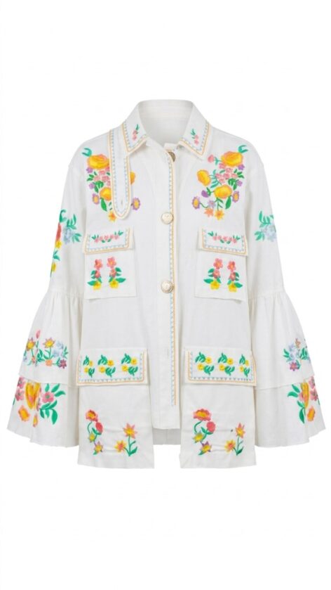 Chaqueta algodón bordada