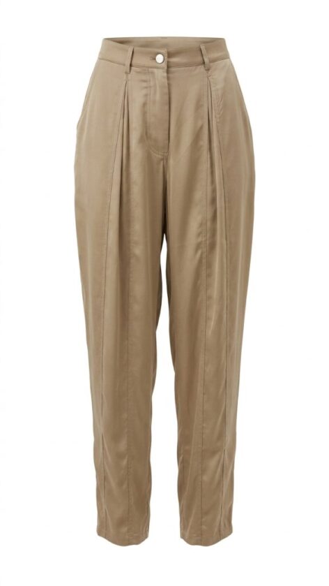 Pantalón recto pinzas seda
