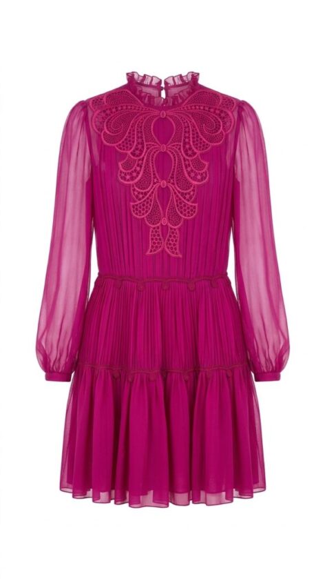 Vestido gasa con bordado