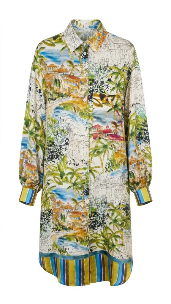Vestido camisero seda paradise - Imagen 4
