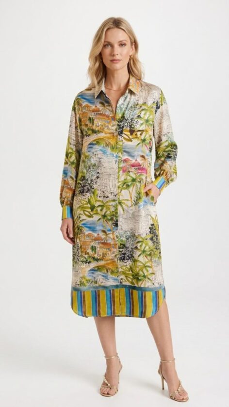 Vestido camisero seda paradise