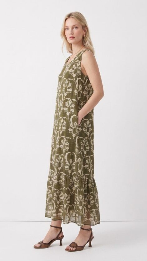 Vestido estampado sin mangas