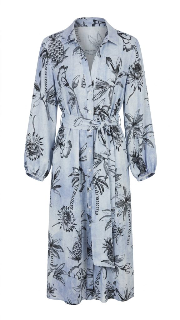 Vestido lino estampado - Imagen 2
