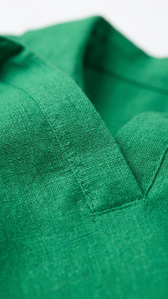 Vestido lino midi verde - Imagen 5