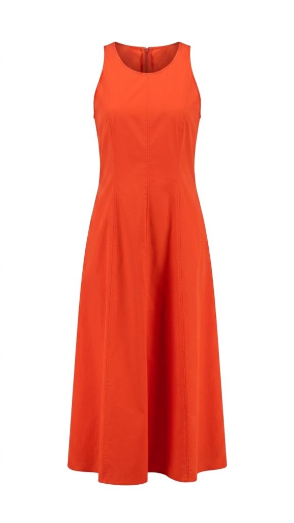 Vestido popelin naranja - Imagen 3
