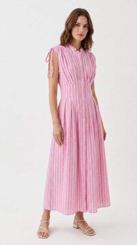 Vestido rayas lino