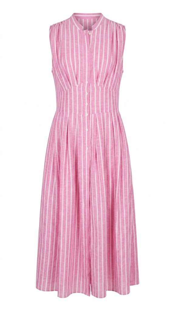 Vestido rayas lino - Imagen 2