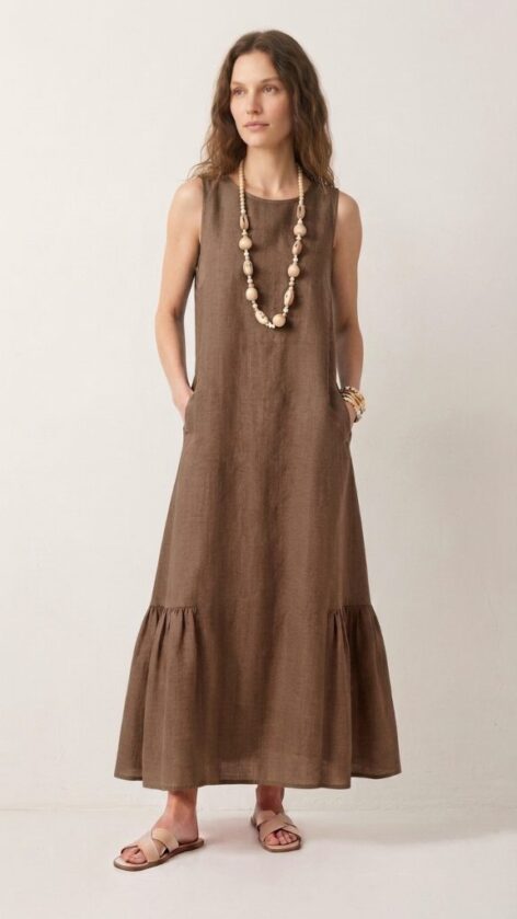 Vestido sin mangas lino