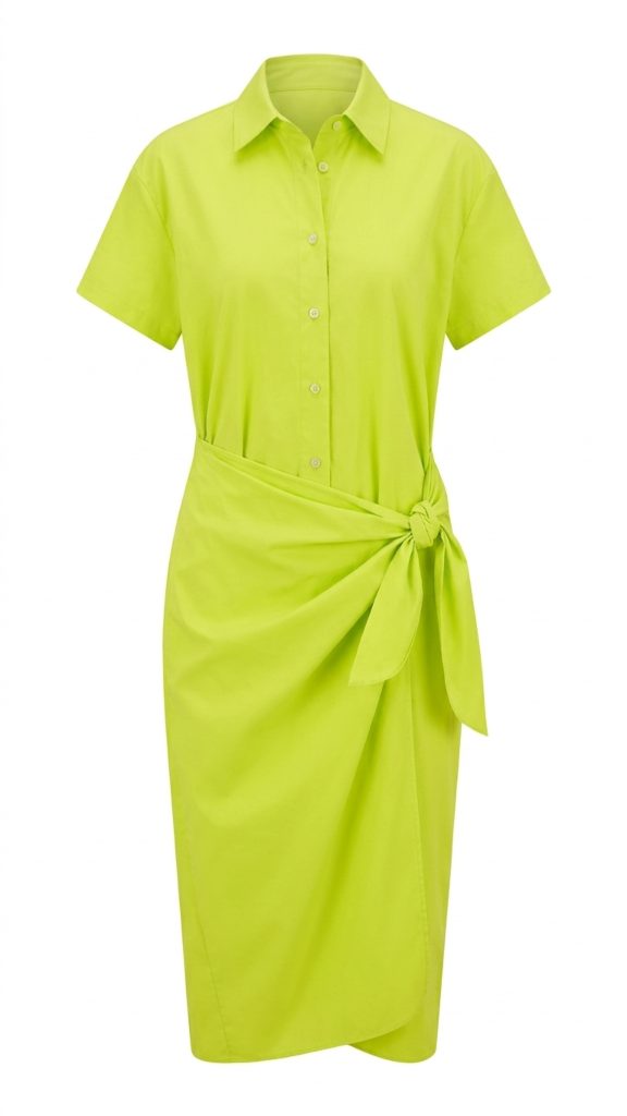 Vestido trapecio verde - Imagen 3
