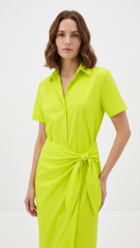 Vestido trapecio verde