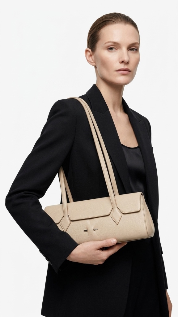 Bolso Piel crema